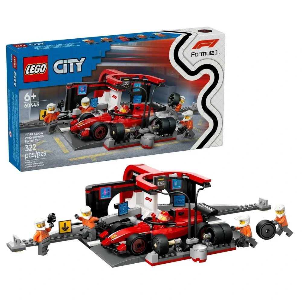 LEGO CITY/F 1 PIT STOP & PIT CREW W/ FERRARI CAR/60443/BRAND NEW/12030626
